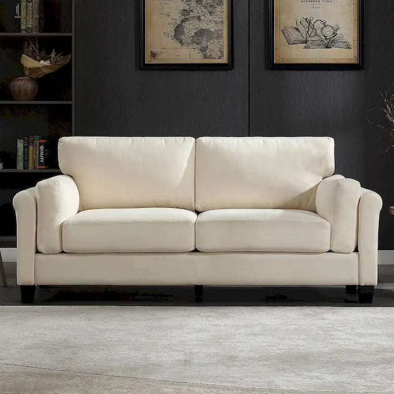 Modern Double Arm Sofa,Deep Seat Couch,Pillowed Back Cushions,Durable Upholstered Fabric