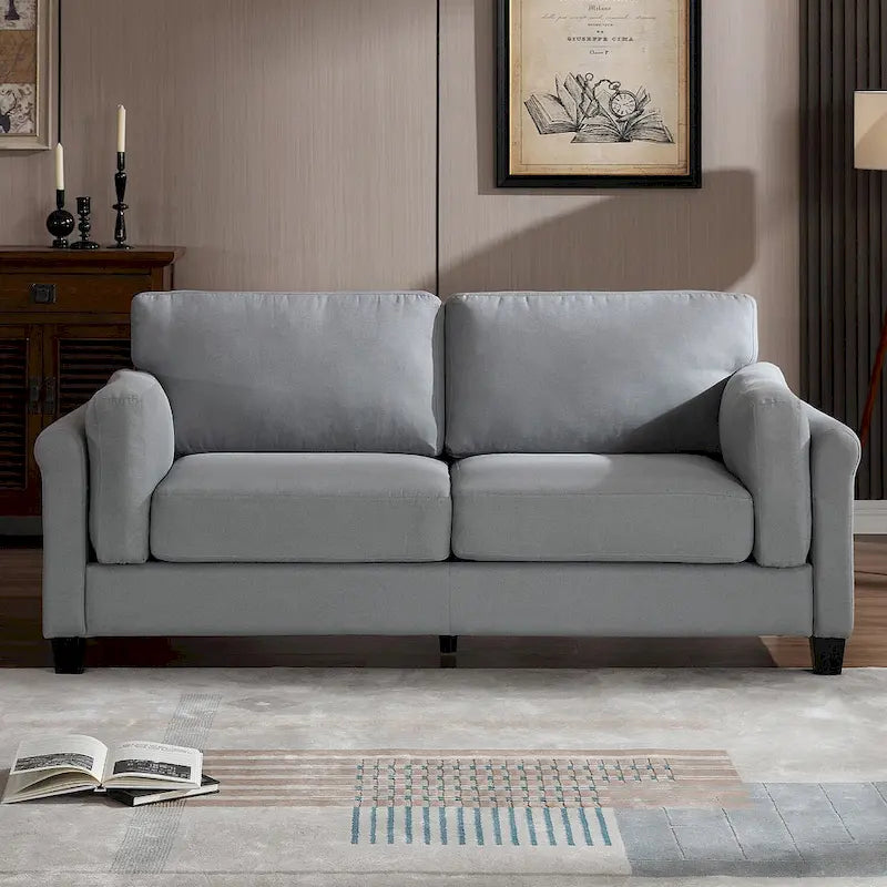 Modern Double Arm Sofa,Deep Seat Couch,Pillowed Back Cushions,Durable Upholstered Fabric
