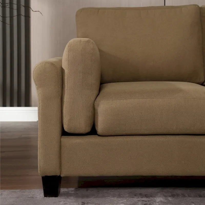 Modern Double Arm Sofa,Deep Seat Couch,Pillowed Back Cushions,Durable Upholstered Fabric