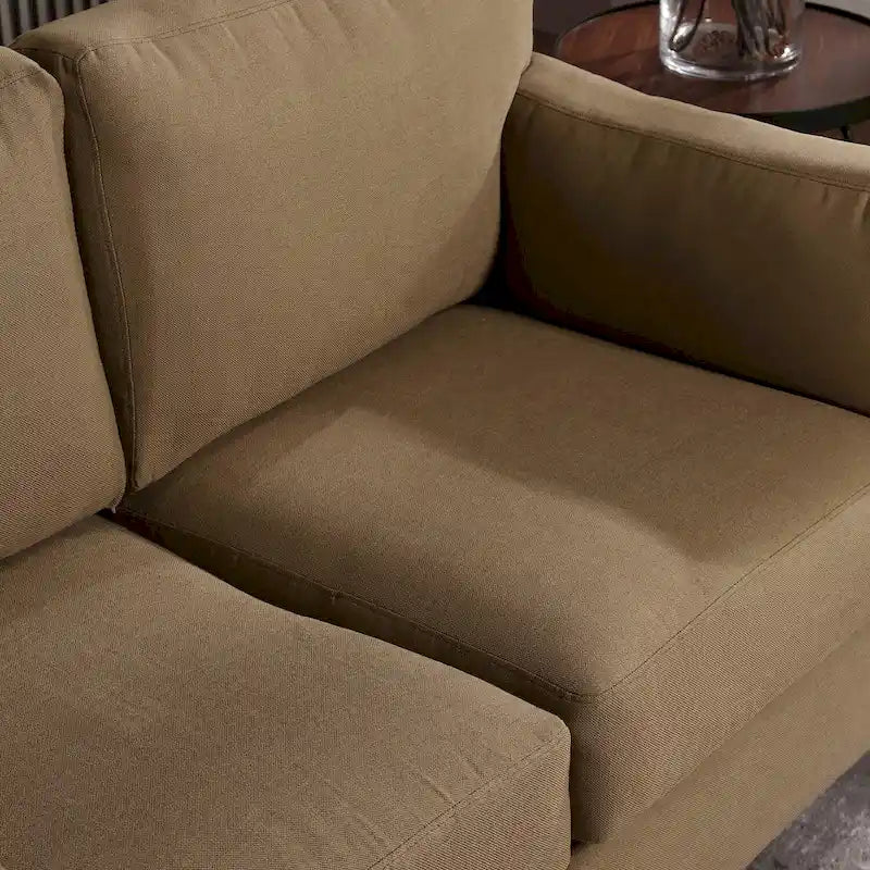 Modern Double Arm Sofa,Deep Seat Couch,Pillowed Back Cushions,Durable Upholstered Fabric