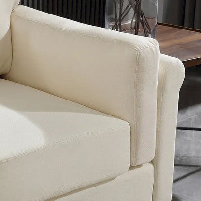 Modern Double Arm Sofa,Deep Seat Couch,Pillowed Back Cushions,Durable Upholstered Fabric