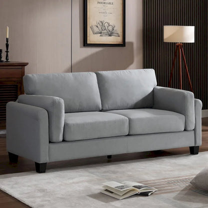 Modern Double Arm Sofa,Deep Seat Couch,Pillowed Back Cushions,Durable Upholstered Fabric