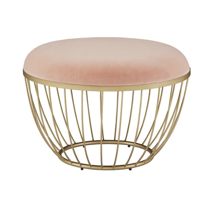 Jinger Fabric Upholstered Round Ottoman by iNSPIRE Q Modern