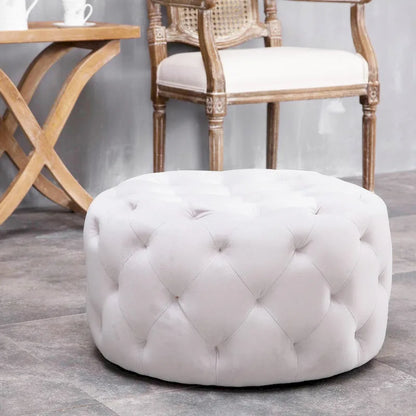  Meerna 24-inch Round Tufted Padded Ottoman (Optional Colors)