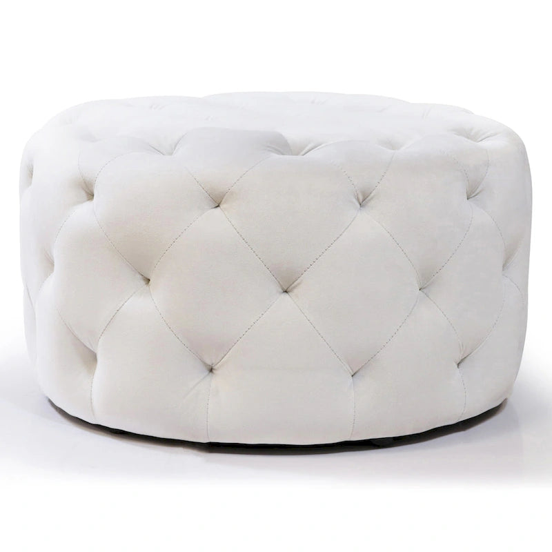 Meerna 24-inch Round Tufted Padded Ottoman (Optional Colors)