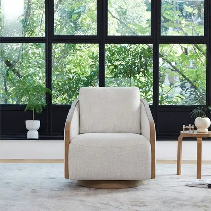 Skyler Modern Upholstered Living Room Swivel Bucket Accent Chair