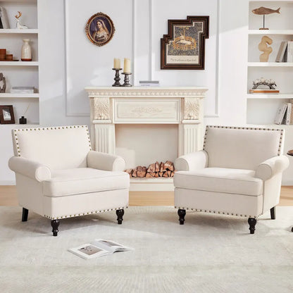 Huimo Modern Nailhead Accent Chair Arm Chairs Set of 2