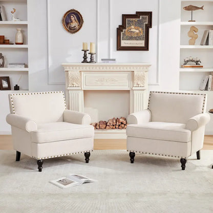 Huimo Modern Nailhead Accent Chair Arm Chairs Set of 2
