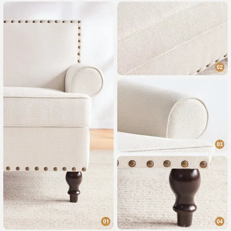 Huimo Modern Nailhead Accent Chair Arm Chairs Set of 2