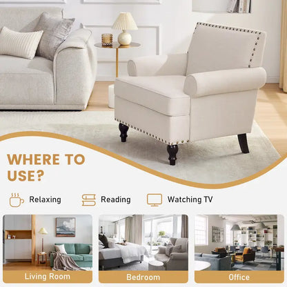 Huimo Modern Nailhead Accent Chair Arm Chairs Set of 2