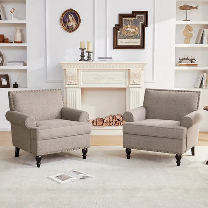 Huimo Modern Nailhead Accent Chair Arm Chairs Set of 2