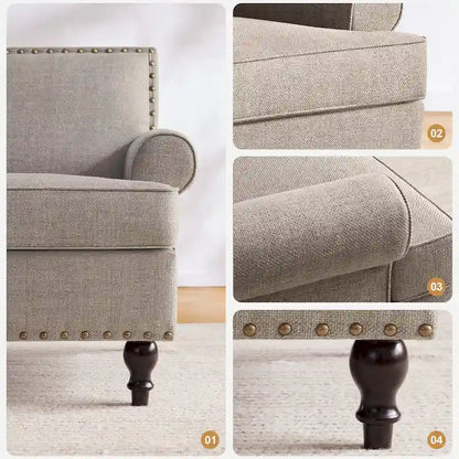 Huimo Modern Nailhead Accent Chair Arm Chairs Set of 2