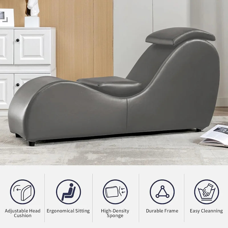 Mixoy Indoor Yoga Chair,Curved Yoga Chaise Lounge Chair for Adults Stretching Exercising Relaxing