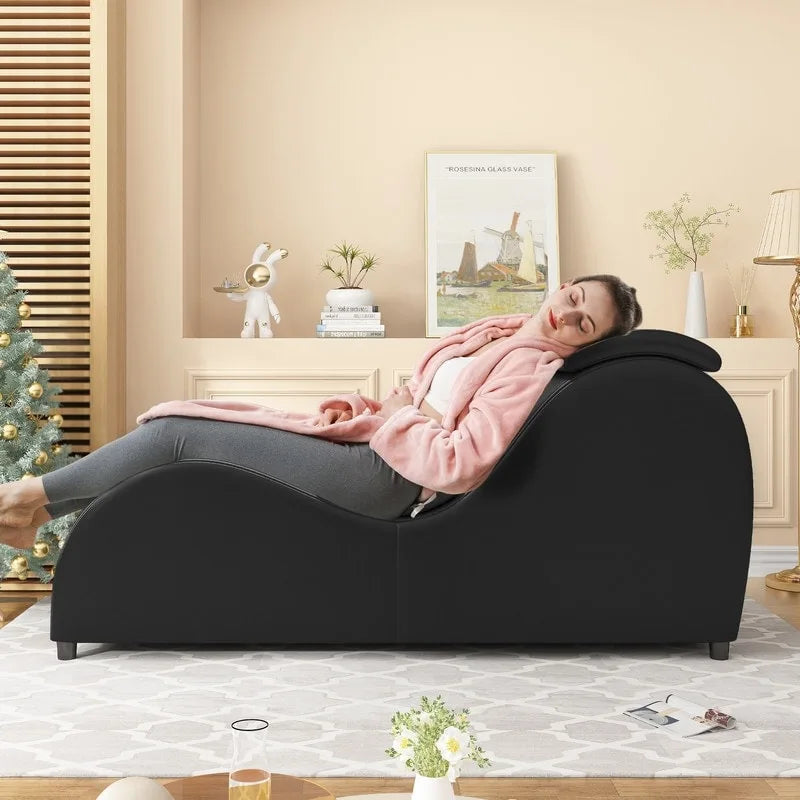 Mixoy Indoor Yoga Chair,Curved Yoga Chaise Lounge Chair for Adults Stretching Exercising Relaxing