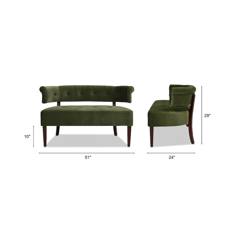 Jared 51 Modern Recessed Arm Tufted Bench Settee