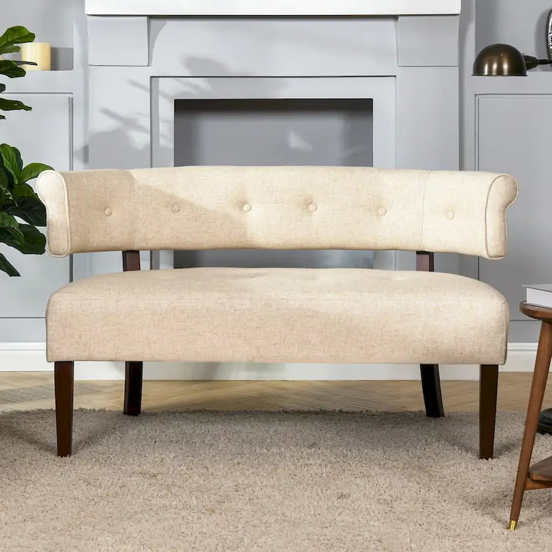 Jared 51 Modern Recessed Arm Tufted Bench Settee