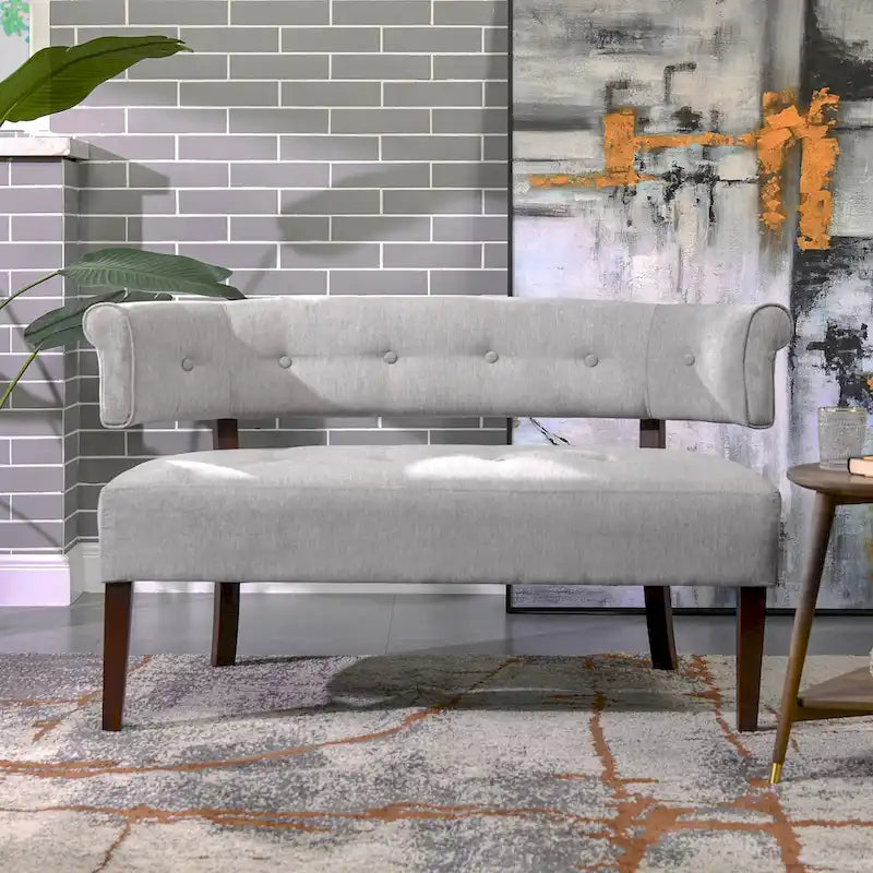 Jared 51 Modern Recessed Arm Tufted Bench Settee