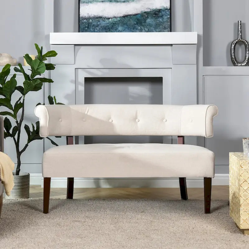 Jared 51 Modern Recessed Arm Tufted Bench Settee