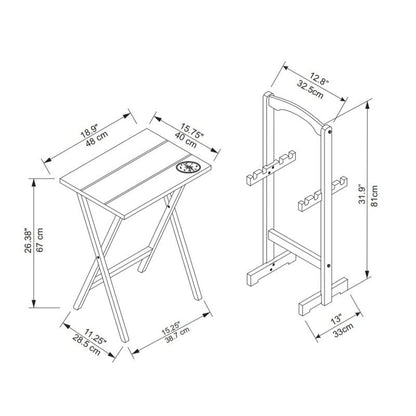 Opal Compass TV Tray Table Set