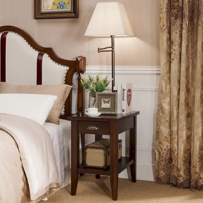 Leick Home Laurent One Drawer Swing Arm Lamp Side Table