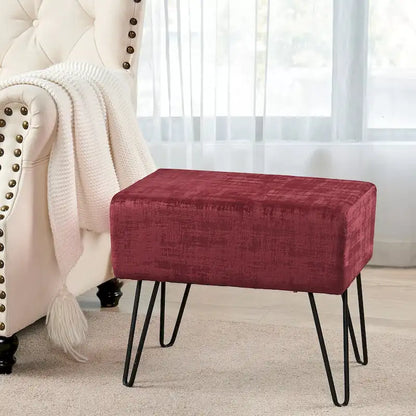 Textured Velvet Ottoman
