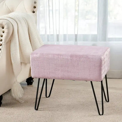 Textured Velvet Ottoman