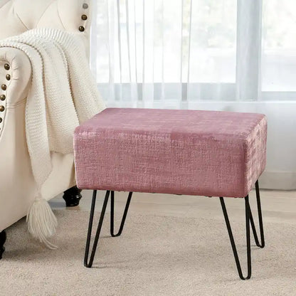 Textured Velvet Ottoman