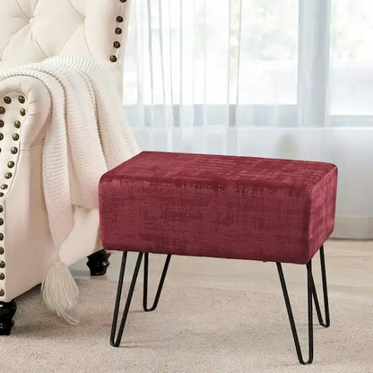 Textured Velvet Ottoman