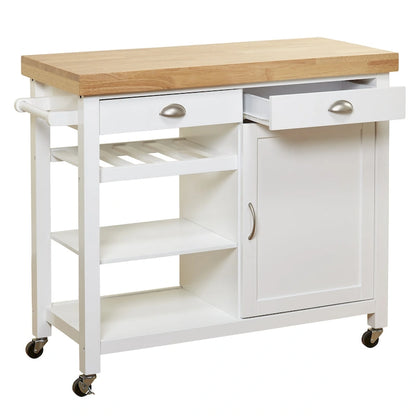 Simple Living Martha Rolling Rubberwood Kitchen Cart