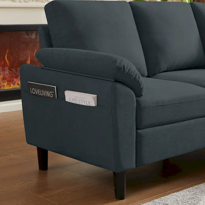 Modern Sectional Sofa Couch L Shaped with Removable Armrest, Convertible Couch with Reversible Ottoman for Living Room