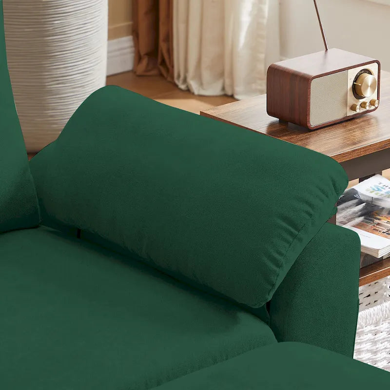 Modern Sectional Sofa Couch L Shaped with Removable Armrest, Convertible Couch with Reversible Ottoman for Living Room