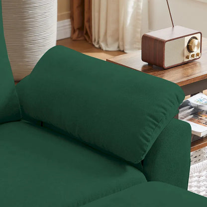 Modern Sectional Sofa Couch L Shaped with Removable Armrest, Convertible Couch with Reversible Ottoman for Living Room