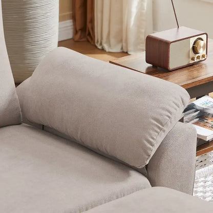 Modern Sectional Sofa Couch L Shaped with Removable Armrest, Convertible Couch with Reversible Ottoman for Living Room