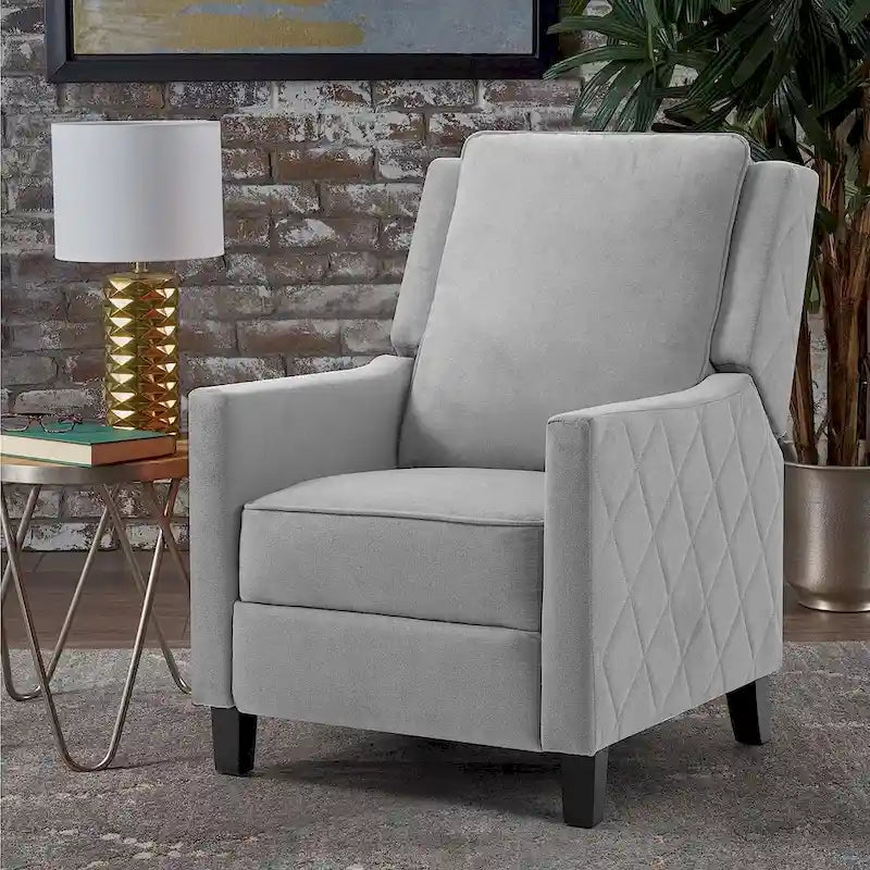 AVAWING Set of 2 Push Back Recliner Chair Linen Wing Back Chair