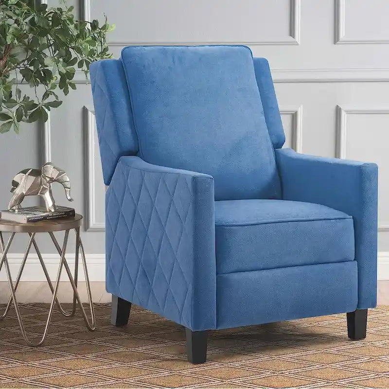 AVAWING Set of 2 Push Back Recliner Chair Linen Wing Back Chair