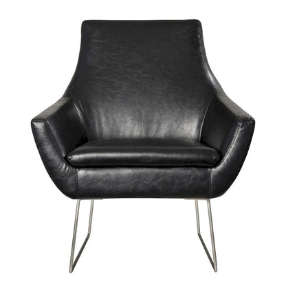 Adesso Kendrick Distressed Black or Camel Leather Chair