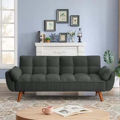 75.39 Sofa Bed, Convertible Sleeper Couch with Pillows, Foldable Loveseat Furniture for Living Room