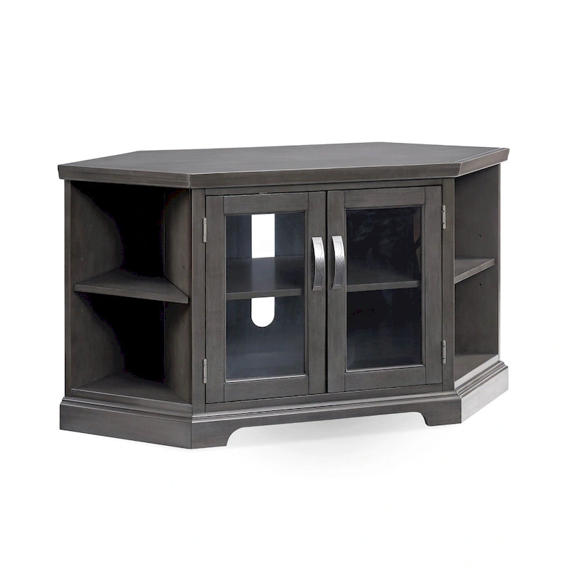 Leick Home Solid Wood Mission Oak Two Door Corner TV Stand
