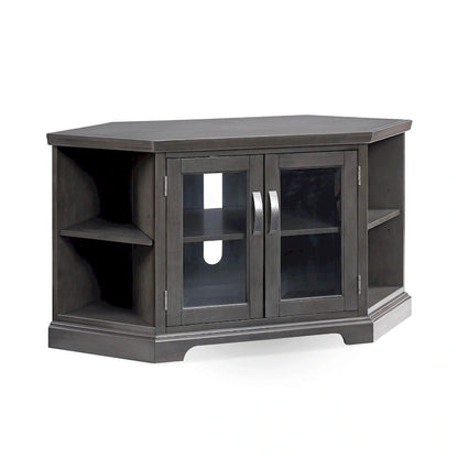 Leick Home Solid Wood Mission Oak Two Door Corner TV Stand
