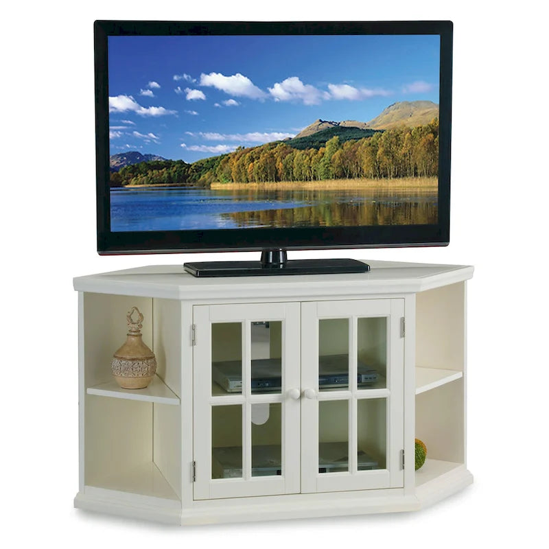 Leick Home Solid Wood Mission Oak Two Door Corner TV Stand