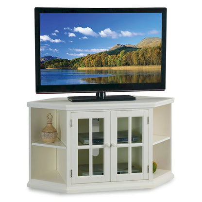 Leick Home Solid Wood Mission Oak Two Door Corner TV Stand