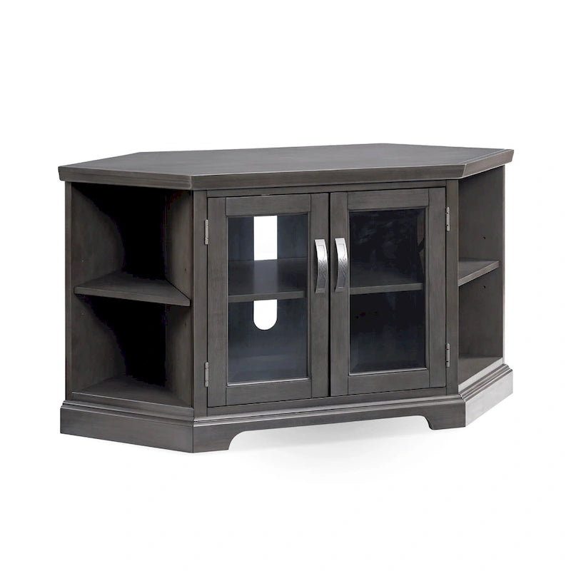 Leick Home Solid Wood Mission Oak Two Door Corner TV Stand
