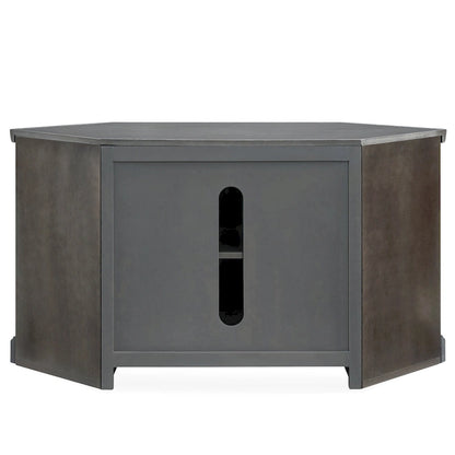 Leick Home Solid Wood Mission Oak Two Door Corner TV Stand