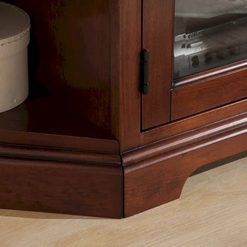 Leick Home Solid Wood Mission Oak Two Door Corner TV Stand