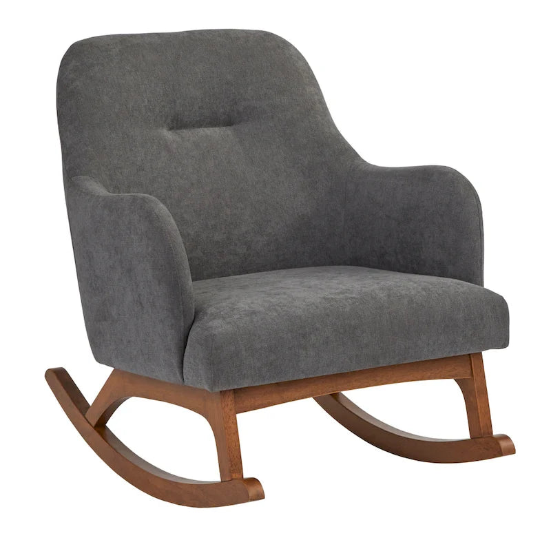 Lifestorey Mick Mid-century Modern Rubberwood Rocking Chair