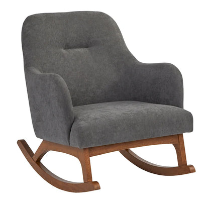 Lifestorey Mick Mid-century Modern Rubberwood Rocking Chair