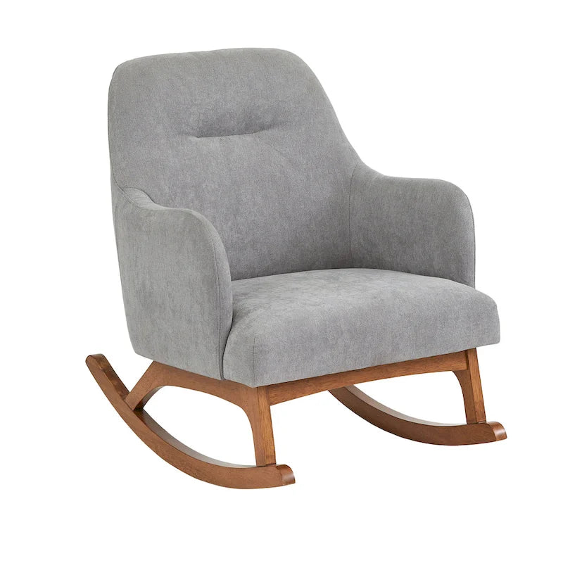 Lifestorey Mick Mid-century Modern Rubberwood Rocking Chair