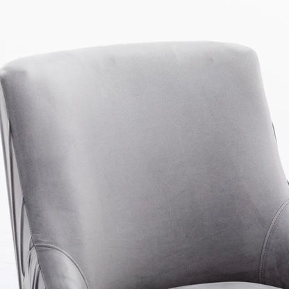 SEYNAR Modern Velvet Pleated Finish Back Dining Chair Set of 4 with Rear Handle