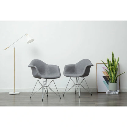 Porthos Home Upholstered Dining Armchairs w/ Metal Legs (Set of 2) - N/A