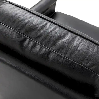 Rita Classic Genuine Leather Swivel Armchair With Nailhead Trims By HULALA HOME